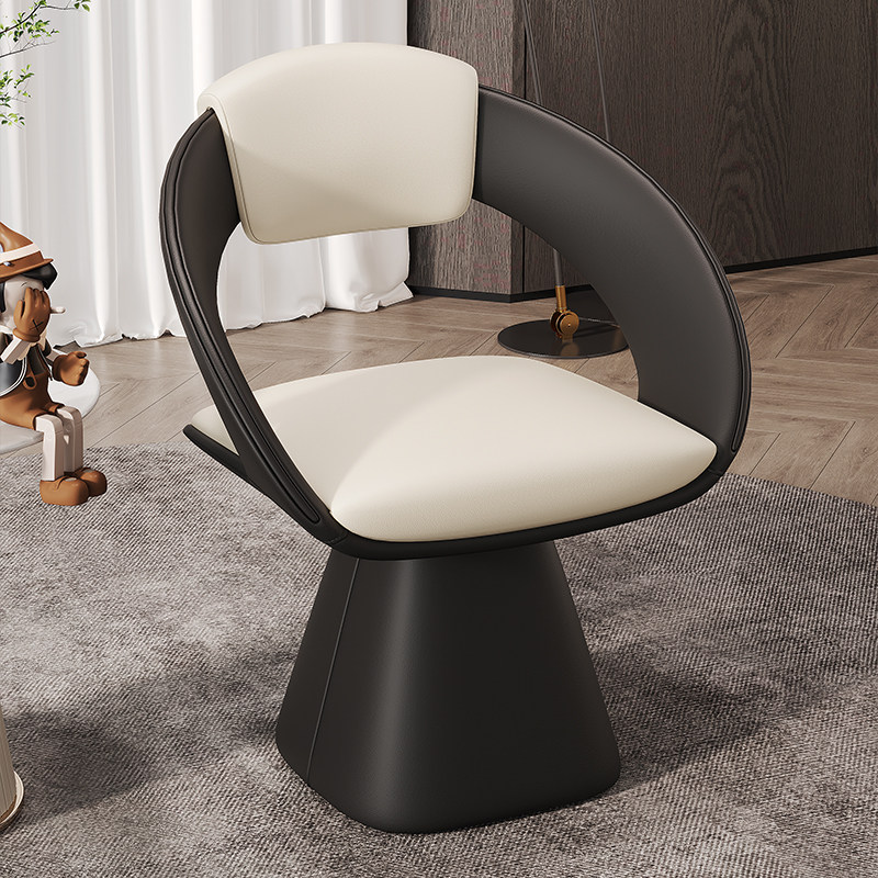Office Stool - 고급스러운 사무실용 화장대 의자, 회전식 나무