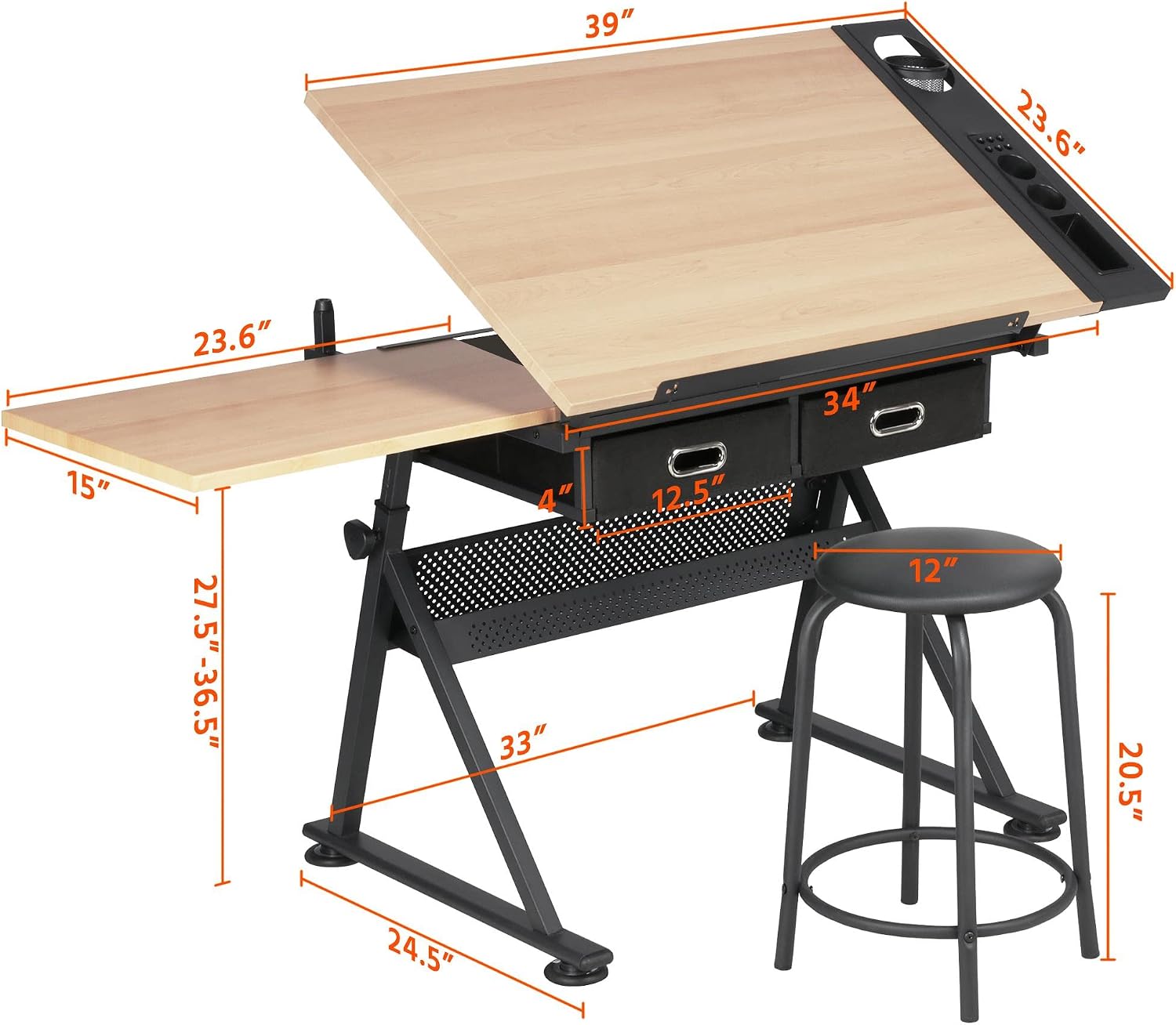 조절 가능한 드래프팅 테이블 아트 데스크와 어울리는 스 - Office Stool 리뷰 및 가격