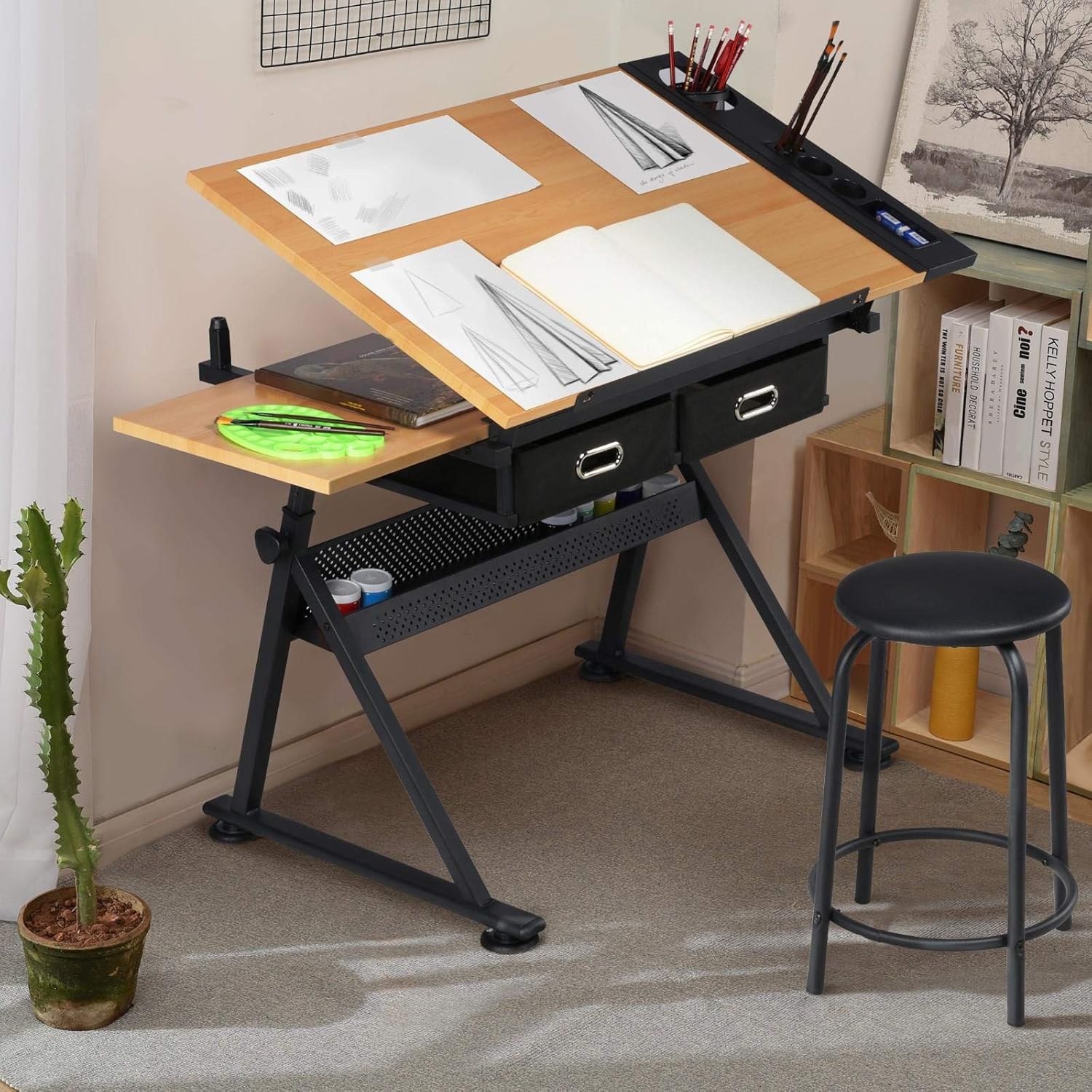 조절 가능한 드래프팅 테이블 아트 데스크와 어울리는 스 - Office Stool 리뷰 및 가격