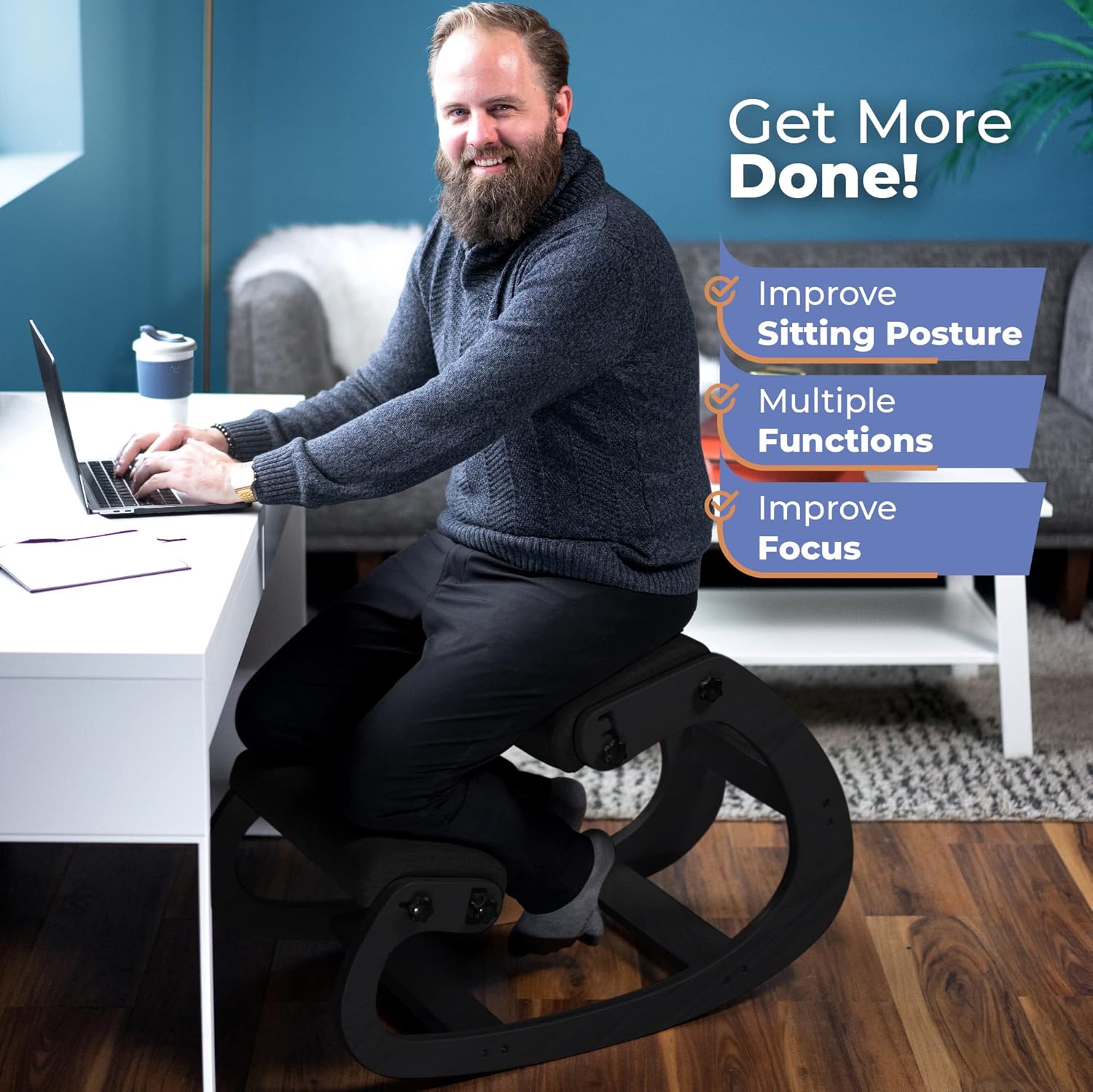 인체공학적 원목 무릎꿇이 의자, 조절 가능한 사무실 스 - Office Stool 리뷰 및 가격