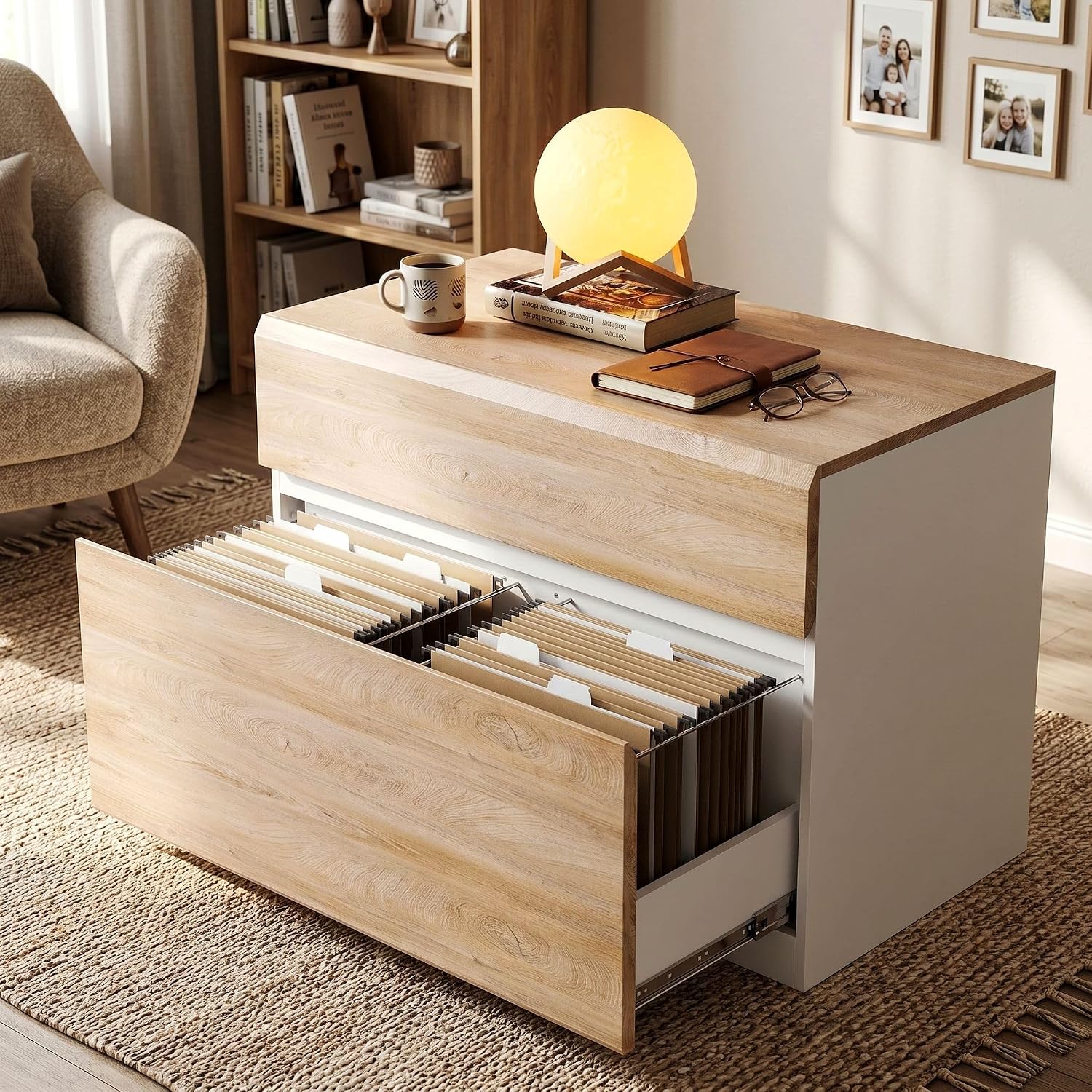 홈 오피스용 2단 서랍형 파일 캐비닛, 31.5W*23 - Printer Stand 리뷰 및 가격