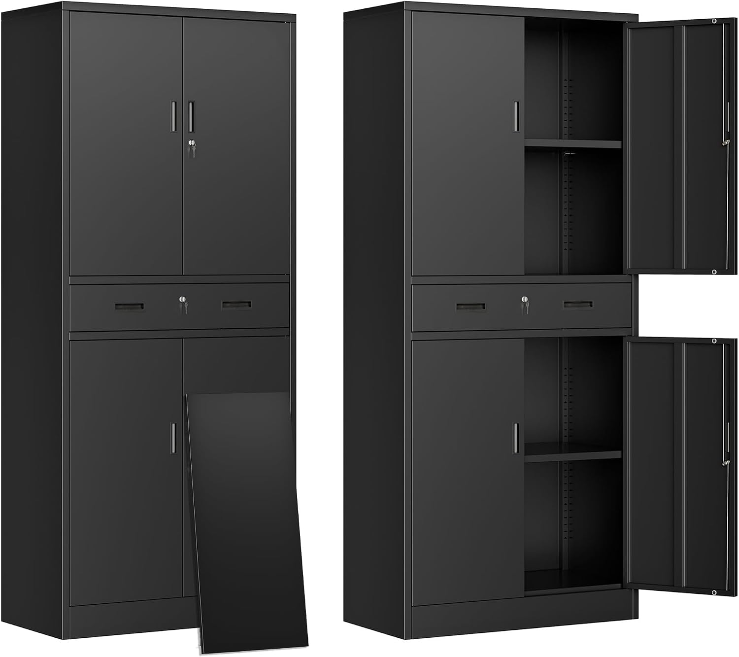 서랍이 있는 높은 금속 수납장, 잠금장치가 있는 공구  - File Cabinet 리뷰 및 가격