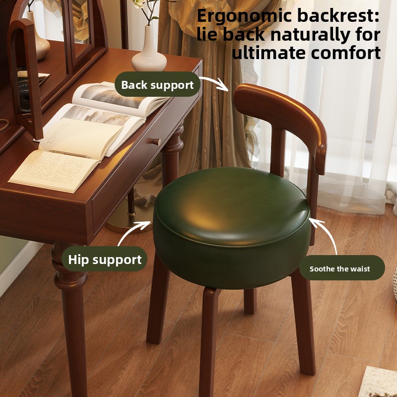 원목 회전 화장 의자, 가죽 쿠션, 침실 화장 의자,  - Office Chair Cushion 리뷰 및 가격