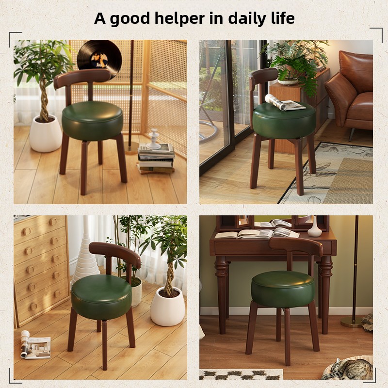 원목 회전 화장 의자, 가죽 쿠션, 침실 화장 의자,  - Office Chair Cushion 리뷰 및 가격