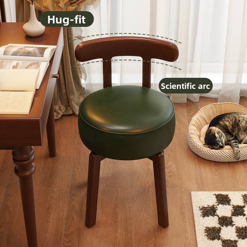 원목 회전 화장 의자, 가죽 쿠션, 침실 화장 의자,  - Office Chair Cushion 리뷰 및 가격